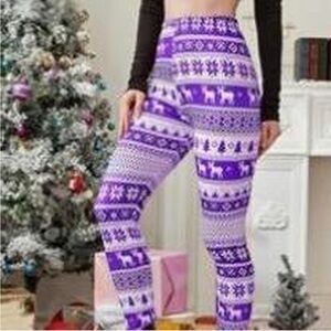 Purple Patterned Leggings